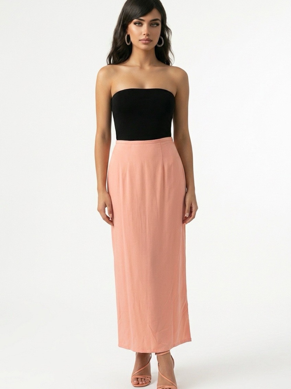 Double D Ranch Peach Straight Maxi Skirt